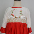 High quality half-sleeve gold lace hand embroidery dress